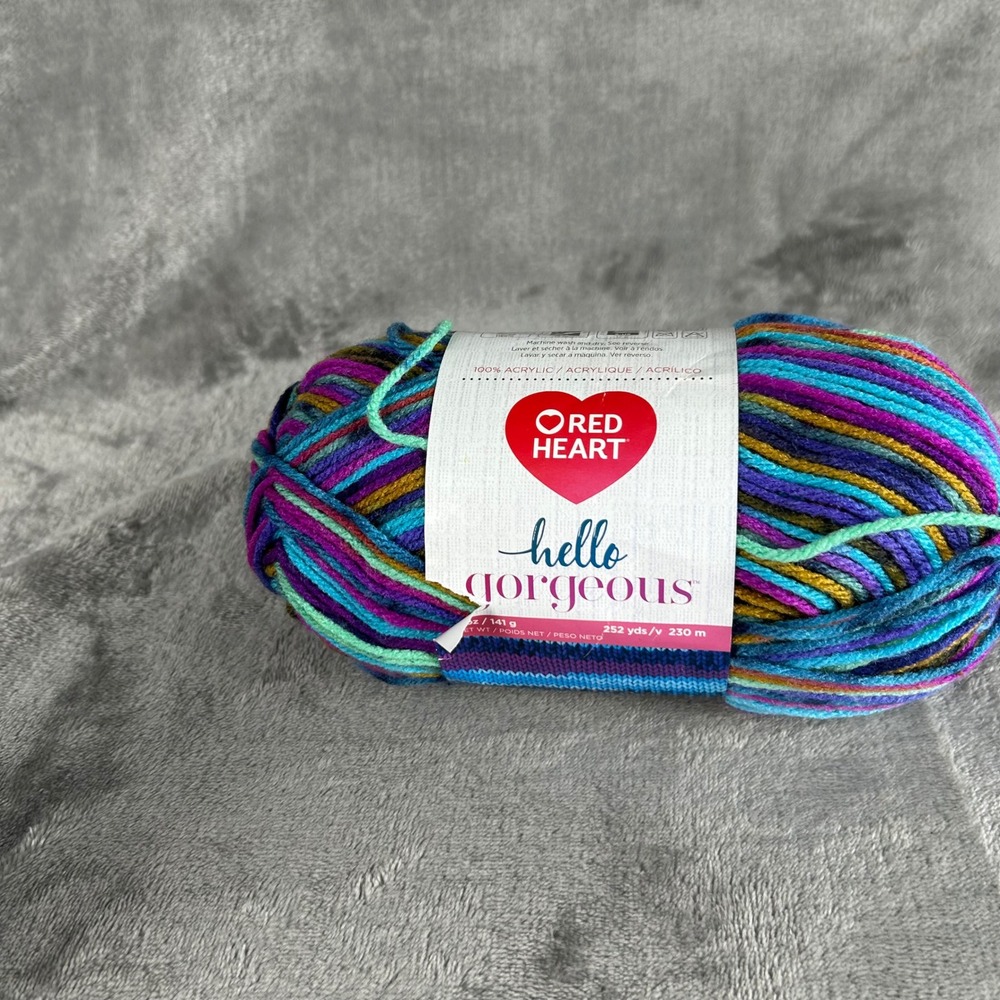 Red Heart Hello Gorgeous Peacock Acrylic Yarn Medium 4 5oz 252yds E550 9575